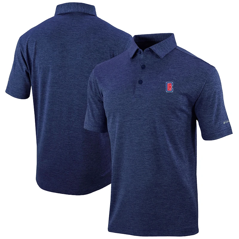 Men's Columbia Navy LA Clippers Omni-Wick Set II Polo