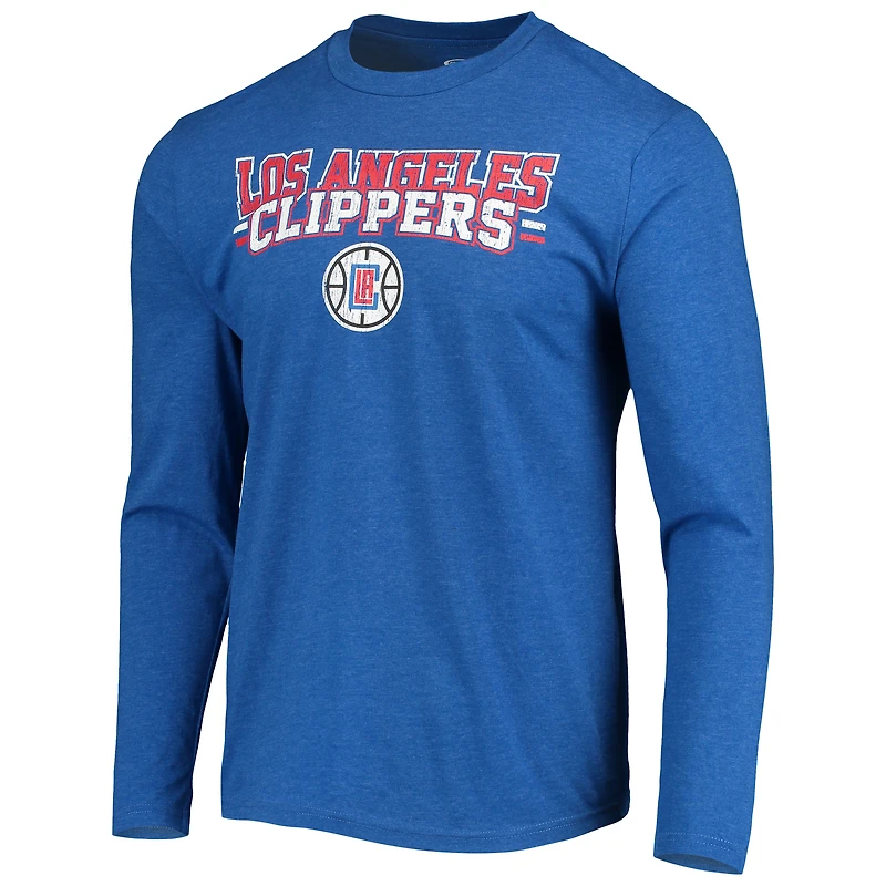 Ensemble de nuit Concepts Sport noir/bleu roi LA Clippers pour homme, haut à manches longues et pantalon