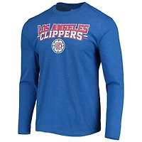 Ensemble de nuit Concepts Sport noir/bleu roi LA Clippers pour homme, haut à manches longues et pantalon