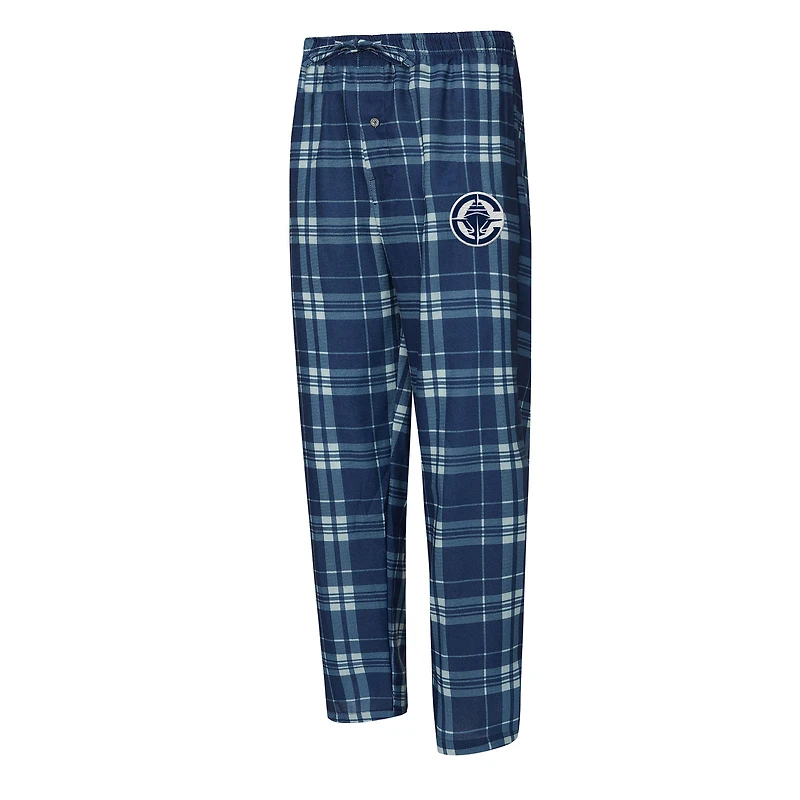 Men's Concepts Sport Navy LA Clippers Regulate Long Sleeve T-Shirt & Plaid Pant Set