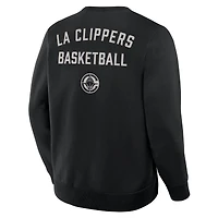 Men's Fanatics Black LA Clippers Crossover Collection Defensive Rotation Drill Premium Pullover Sweatshirt