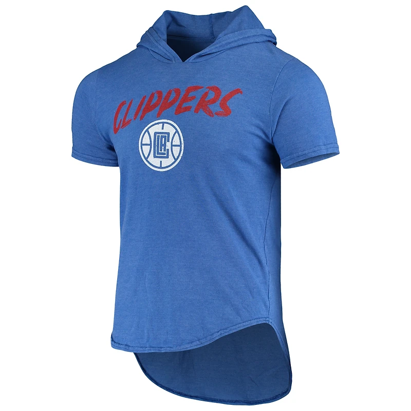 T-shirt à capuche tri-mélange Fanatics Kawhi Leonard Heathered Royal LA Clippers pour hommes