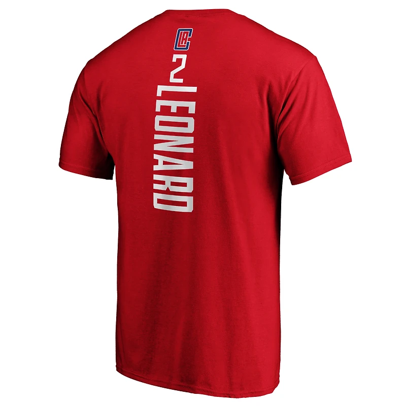 Men's Fanatics Kawhi Leonard Red LA Clippers Team Playmaker Name & Number T-Shirt