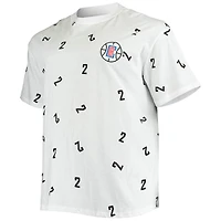 Men's Fanatics Kawhi Leonard White LA Clippers Big & Tall Allover Number T-Shirt