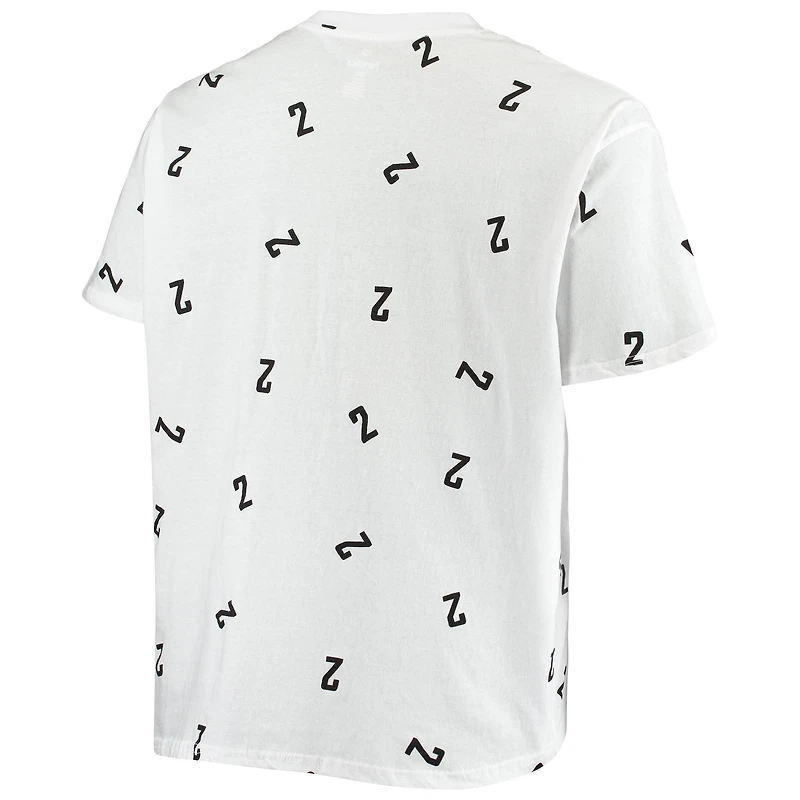 Men's Fanatics Kawhi Leonard White LA Clippers Big & Tall Allover Number T-Shirt