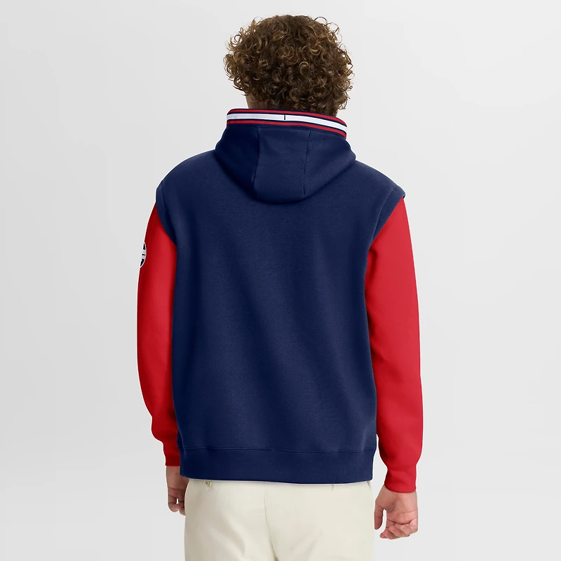 Men's Fanatics Navy/Red LA Clippers Half Court Shot Clock Fastbreak Hoodie