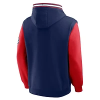 Men's Fanatics  Navy/Red LA Clippers Half Court Shot Clock Fastbreak Hoodie