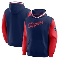 Men's Fanatics  Navy/Red LA Clippers Half Court Shot Clock Fastbreak Hoodie