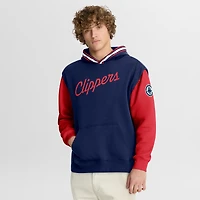 Sweat à capuche Fanatics bleu marine/rouge LA Clippers Half Court Shot Clock Fastbreak pour homme