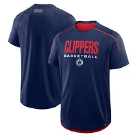 T-shirt d'entraînement de passe entrante Fanatics bleu marine pour homme des LA Clippers