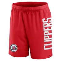 Men's Fanatics Red LA Clippers Post Up Mesh Shorts