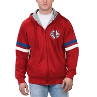 Veste à capuche entièrement zippée G-III Sports by Carl Banks pour hommes, rouge, LA Clippers Contender