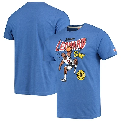 Hommage Kawhi Leonard Royal LA Clippers Comic Book Player T-shirt triple mélange pour homme