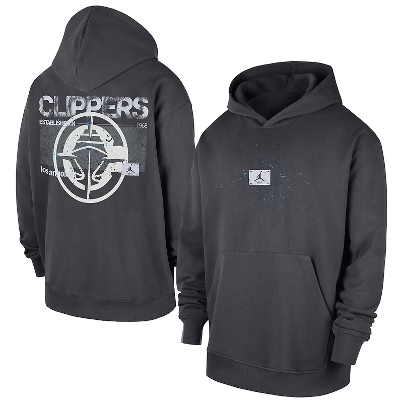 Men's Jordan Brand Anthracite LA Clippers Statement Jumpman Flight Premiere Hoodie