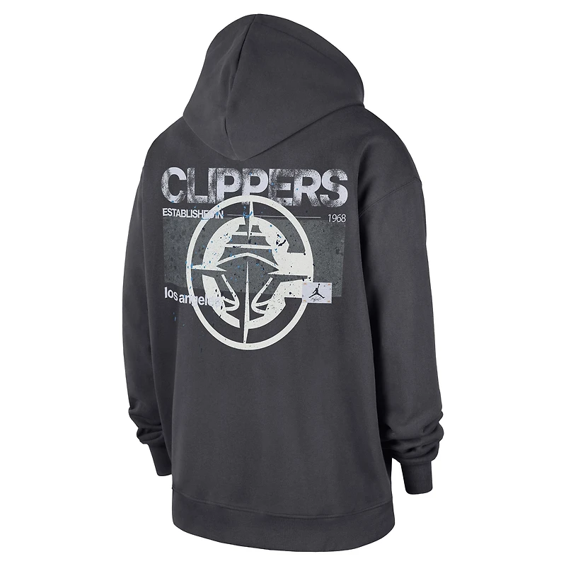 Men's Jordan Brand Anthracite LA Clippers Statement Jumpman Flight Premiere Hoodie