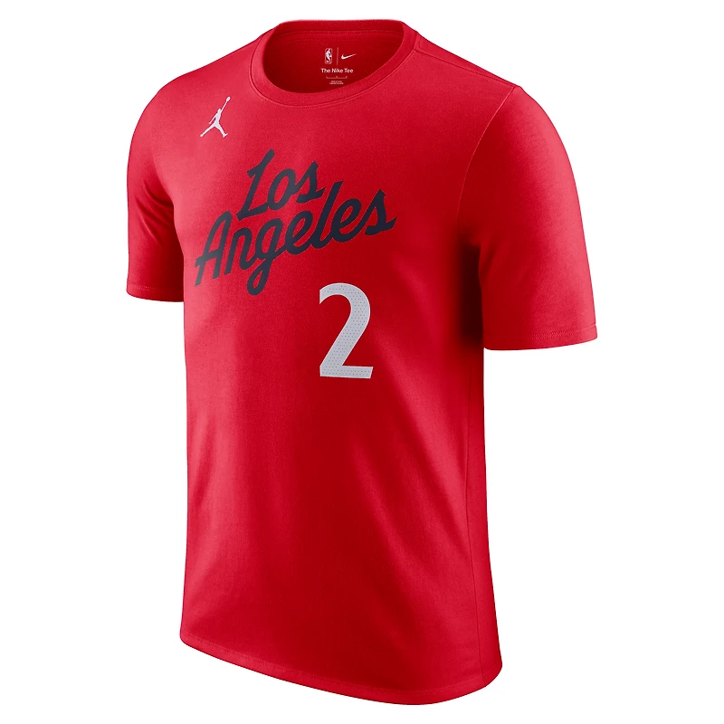 Men's Jordan Brand Kawhi Leonard Red LA Clippers Statement Edition Name & Number T-Shirt