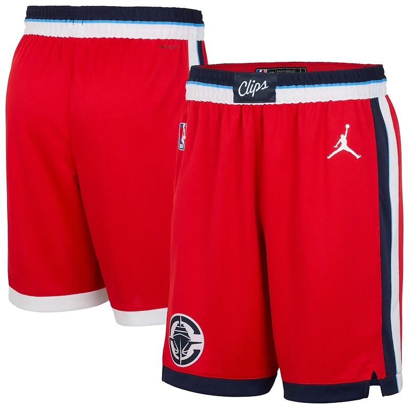 Short de performance Jordan Brand rouge LA Clippers 2024/25 Statement Edition Swingman pour homme