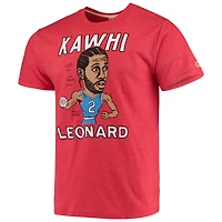 T-shirt à trois mélanges Caricature Kawhi Leonard LA Clippers rouge pour homme