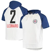 Sweat à capuche Kawhi Leonard pour homme Blanc/Royal LA Clippers Player Raglan