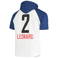 Sweat à capuche Kawhi Leonard pour homme Blanc/Royal LA Clippers Player Raglan
