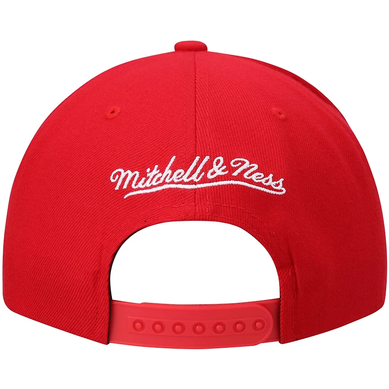 Men's Mitchell & Ness Red LA Clippers Ground 2.0 Snapback Hat