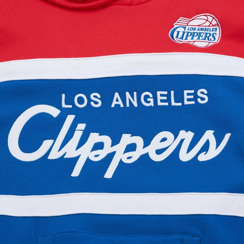 Sweat à capuche Mitchell & Ness Royal/Rouge LA Clippers Head Coach pour hommes