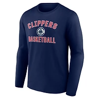 Men's  Navy LA Clippers Victory Arch Long Sleeve T-Shirt
