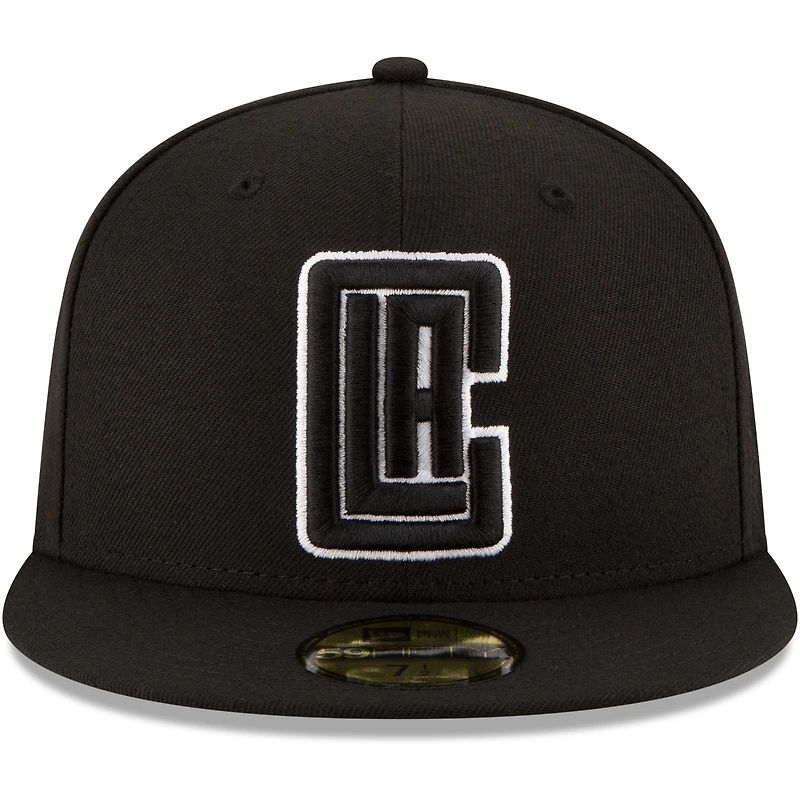 Men's New Era Black LA Clippers & White Logo 59FIFTY Fitted Hat