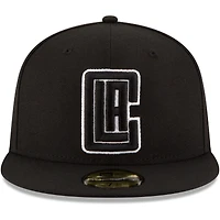 Men's New Era Black LA Clippers & White Logo 59FIFTY Fitted Hat