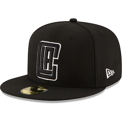 Men's New Era Black LA Clippers & White Logo 59FIFTY Fitted Hat