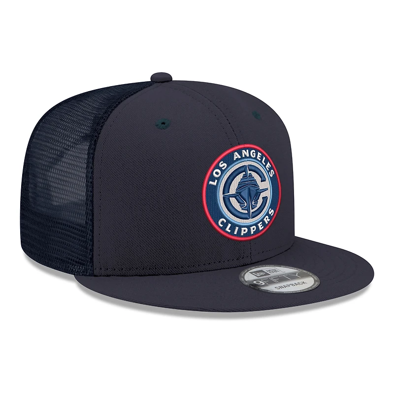 Casquette snapback New Era 9FIFTY pour homme, logo LA Clippers, bleu marine.