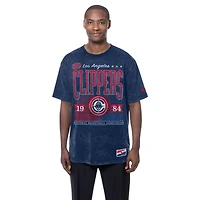 Men's New Era  Navy LA Clippers Oversized Throwback Collection Mineral Wash T-Shirt
