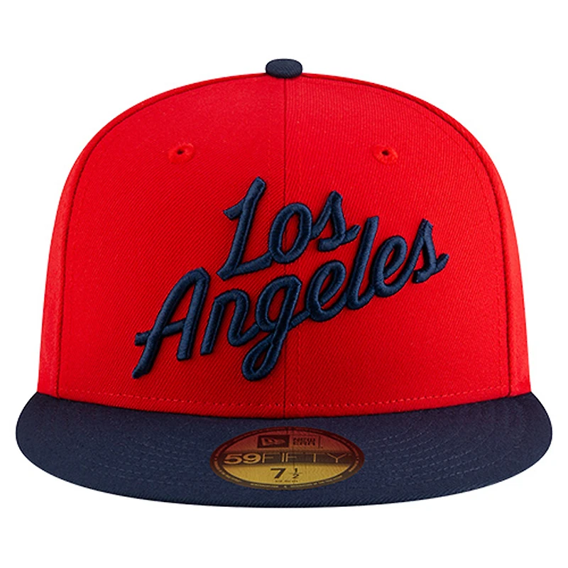 Men's New Era  Red LA Clippers Statement Edition Jersey Hook 59Fifty Fitted Hat