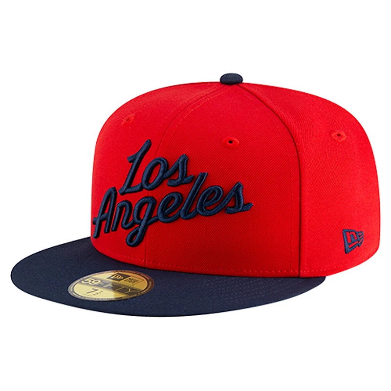 Men's New Era  Red LA Clippers Statement Edition Jersey Hook 59Fifty Fitted Hat