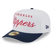 Casquette ajustée New Era 59FIFTY blanche/bleu marine LA Clippers 2025 NBA Draft pour homme