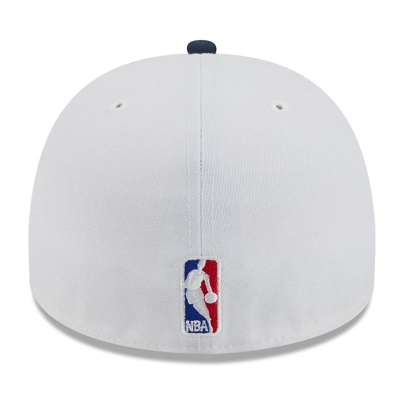 Casquette ajustée New Era 59FIFTY blanche/bleu marine LA Clippers 2025 NBA Draft pour homme