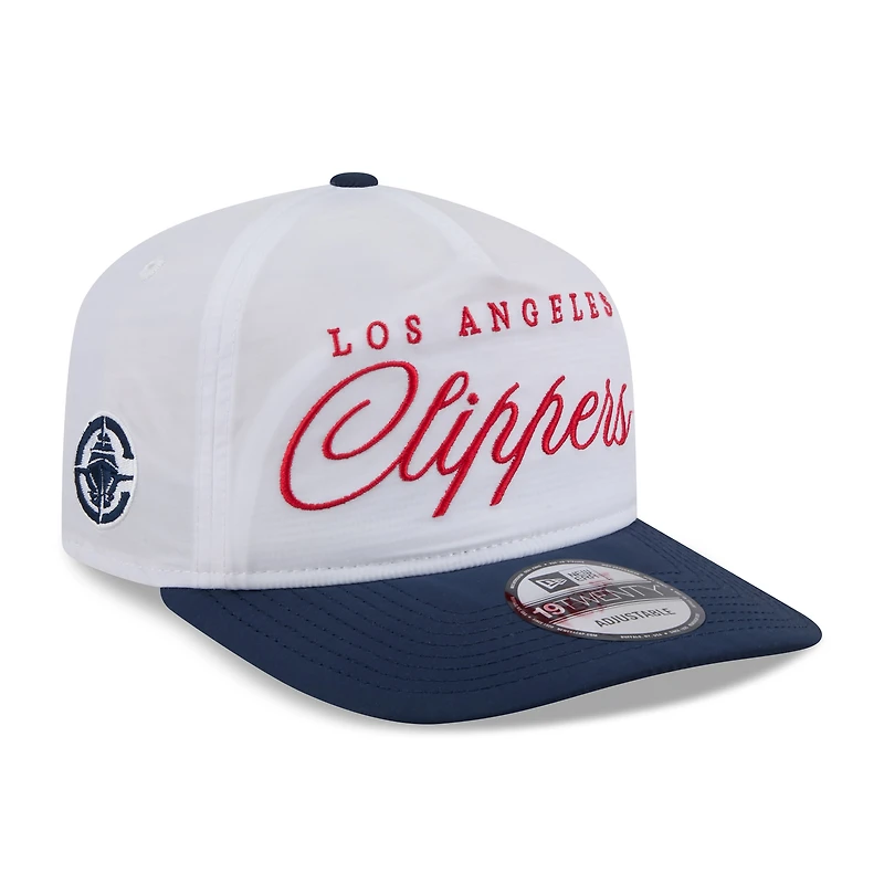 Casquette ajustable New Era 19TWENTY en nylon blanc/bleu marine pour homme, draft NBA 2025, Los Angeles Clippers