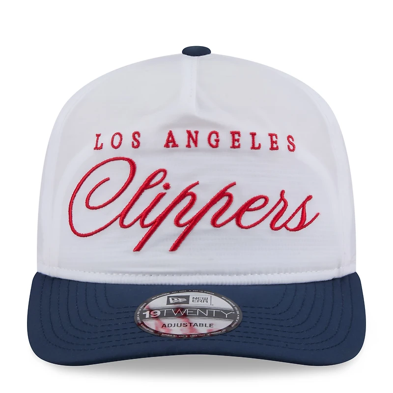 Casquette ajustable New Era 19TWENTY en nylon blanc/bleu marine pour homme, draft NBA 2025, Los Angeles Clippers