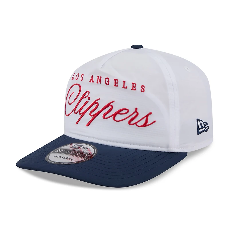 Casquette ajustable New Era 19TWENTY en nylon blanc/bleu marine pour homme, draft NBA 2025, Los Angeles Clippers