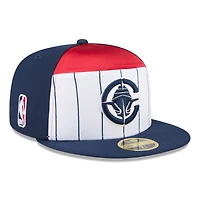 Casquette ajustée New Era 59FIFTY pour homme, blanche et marine, LA Clippers, collection NBA 2025 Tip Off.