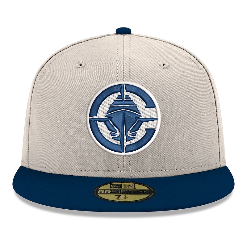Men's New Era White/Navy LA Clippers Chrome 59FIFTY Fitted Hat