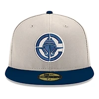 Men's New Era  White/Navy LA Clippers Chrome 59FIFTY Fitted Hat
