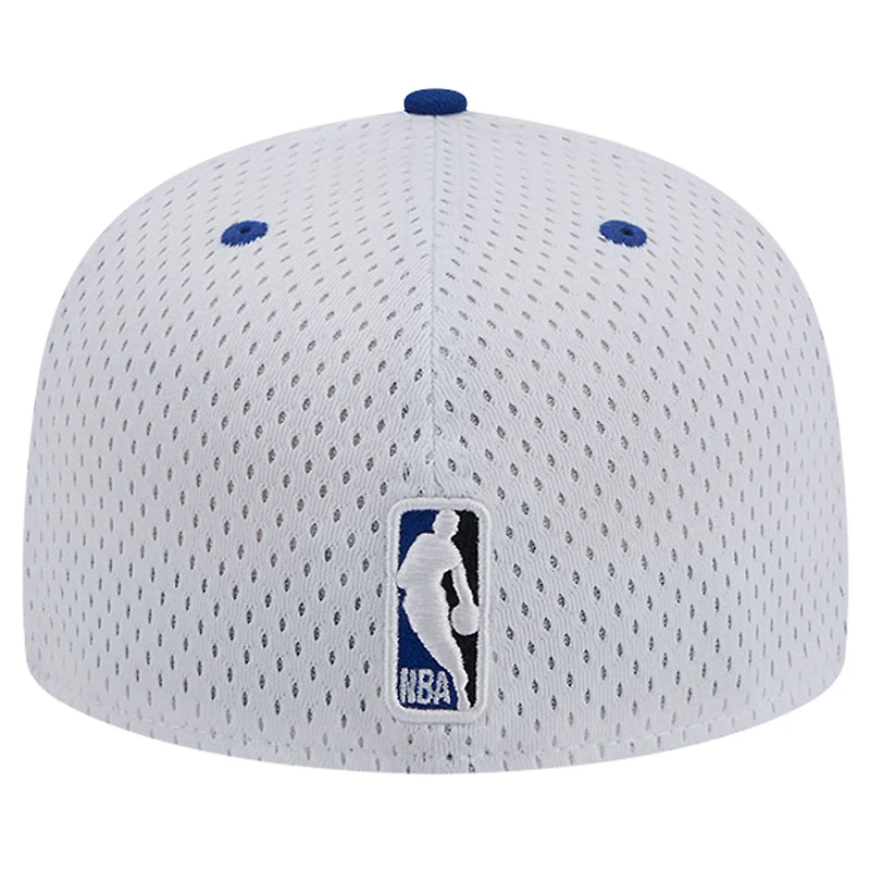 Casquette ajustée New Era LA Clippers Throwback 2Tone 59FIFTY blanc/royal pour hommes
