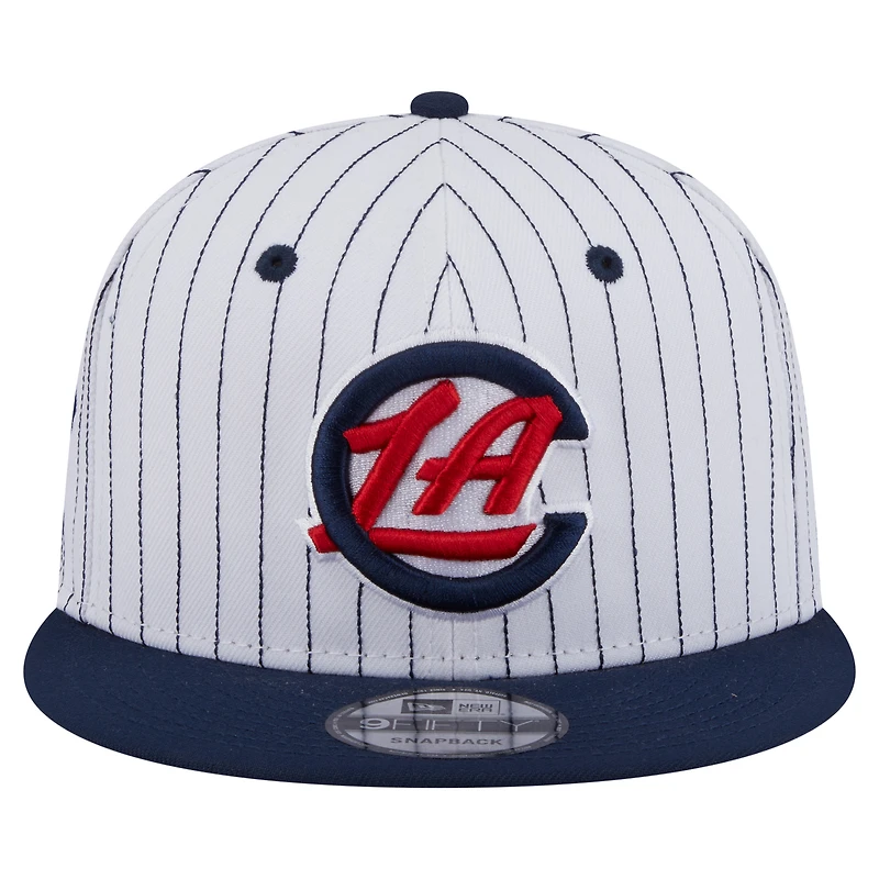 Men's New Era  White LA Clippers Deceptor Pinstripe 9FIFTY Snapback Hat