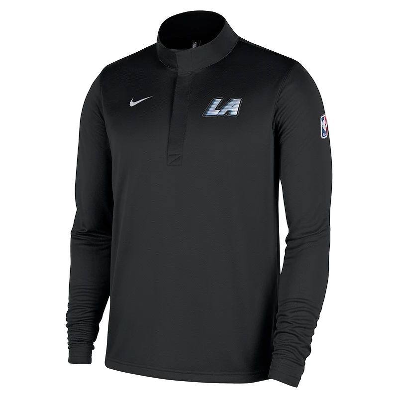 Men's Nike Black LA Clippers 2025/26 City Edition Remix Authentic Coaches Dri-FIT Half-Zip Top