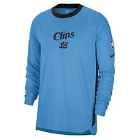 Men's Nike Blue LA Clippers 2024/25 City Edition Authentic Pregame Performance Long Sleeve Shooting T-Shirt