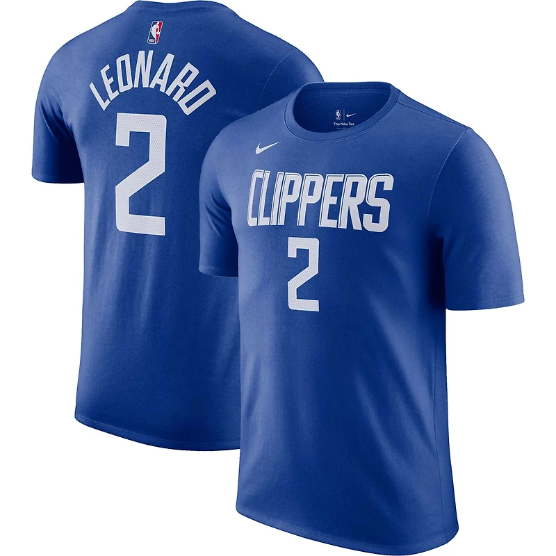 T-shirt avec nom et numéro Nike Kawhi Leonard Royal LA Clippers Icon 2022/23 pour Homme