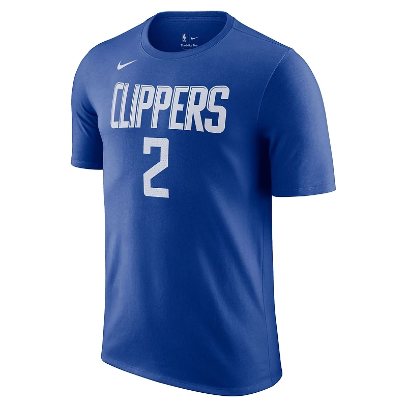 T-shirt avec nom et numéro Nike Kawhi Leonard Royal LA Clippers Icon 2022/23 pour Homme