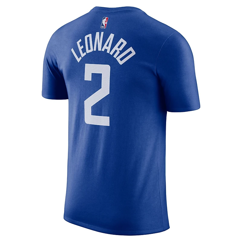T-shirt avec nom et numéro Nike Kawhi Leonard Royal LA Clippers Icon 2022/23 pour Homme