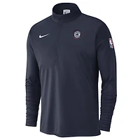Men's Nike Navy LA Clippers 2024/25 Courtside Performance Half-Zip Top